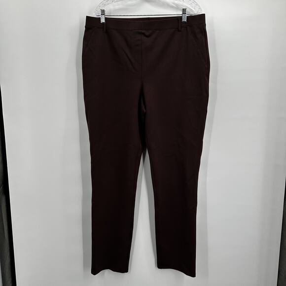 Quince Ponte Pants Womens XL Brown Ultra-Stretch Straight Leg Comfort Workwear - Picture 1 of 16